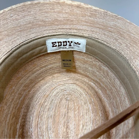 Eddy Bros Mens Medium Cowboy Straw Western Outback Wide Brim Hat